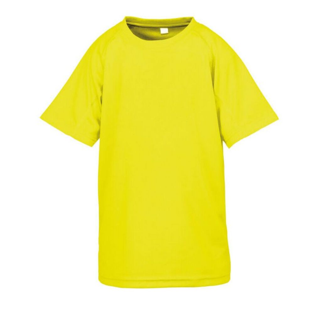 Spiro Impact Childrens/Kids Junior Performance Aircool T-Shirt / Fluorescent Yel